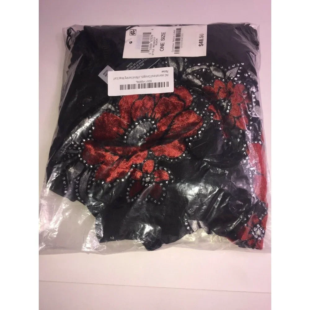 Inc International Concepts Midnight Floral Wrap Retail $48.50